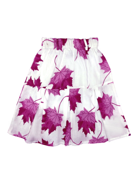 

SWEET ANGEL Girls Pink & White Printed Flared Skirt