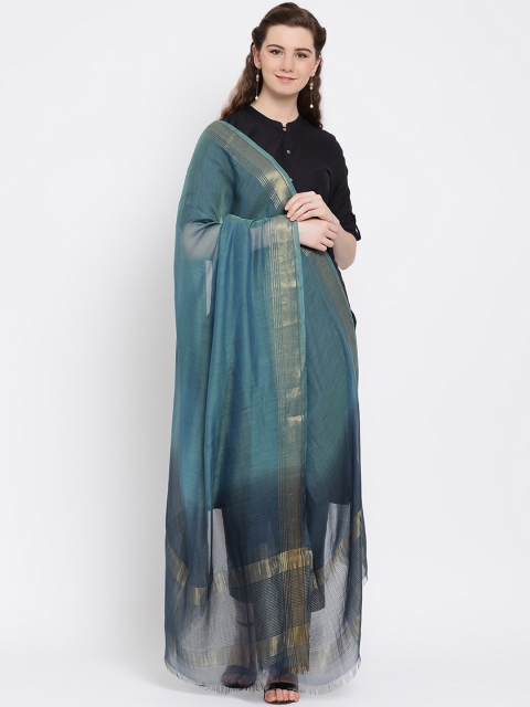 

SHINGORA Blue & Navy Blue Solid Antimicrobial Dupatta