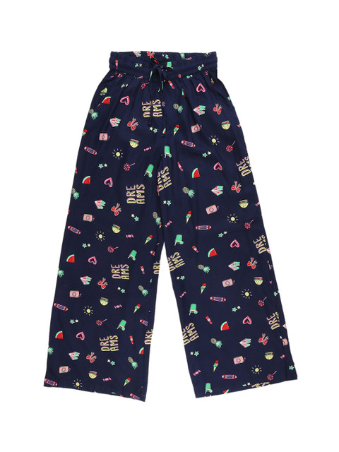 

Pantaloons Junior Girls Navy Blue Regular Fit Printed Culottes