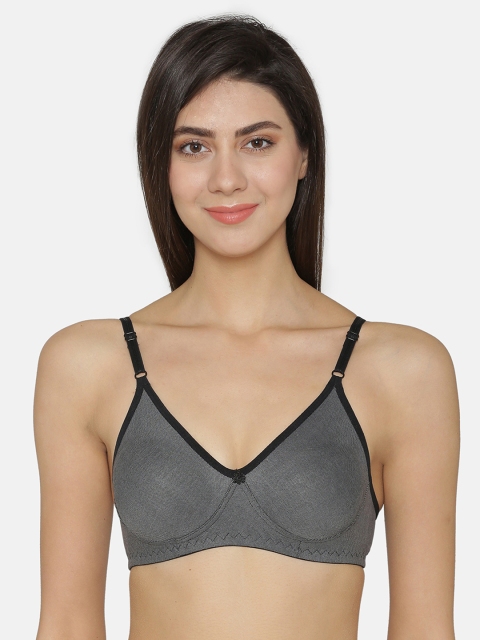 

ABELINO Grey Solid Non-Wired Non Padded T-shirt Bra 5140