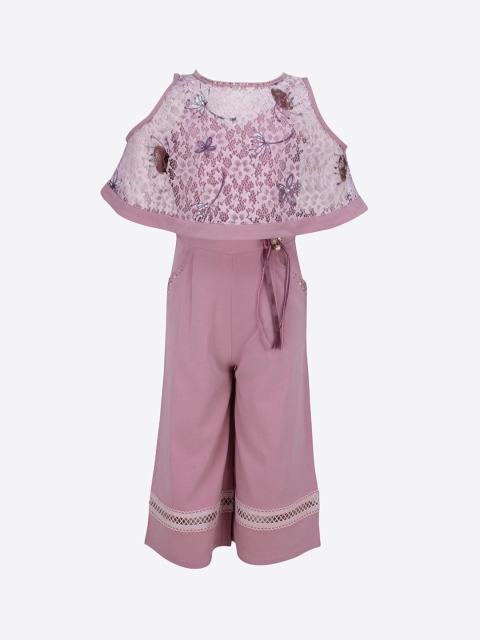 

CUTECUMBER Pink Solid Basic Jumpsuit