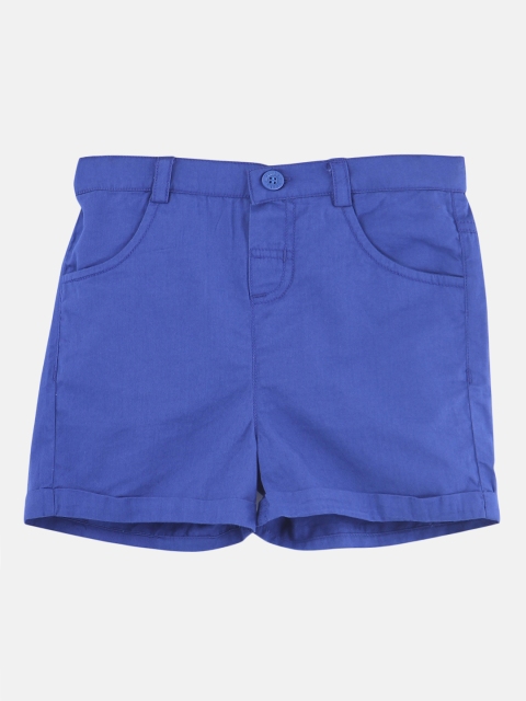 

Beebay Boys Blue Solid Regular Fit Regular Shorts