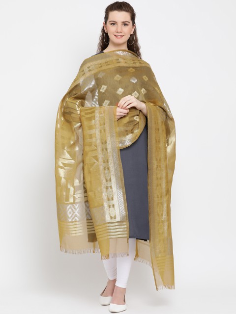 

SHINGORA Beige Woven Design Antimicrobial Dupatta