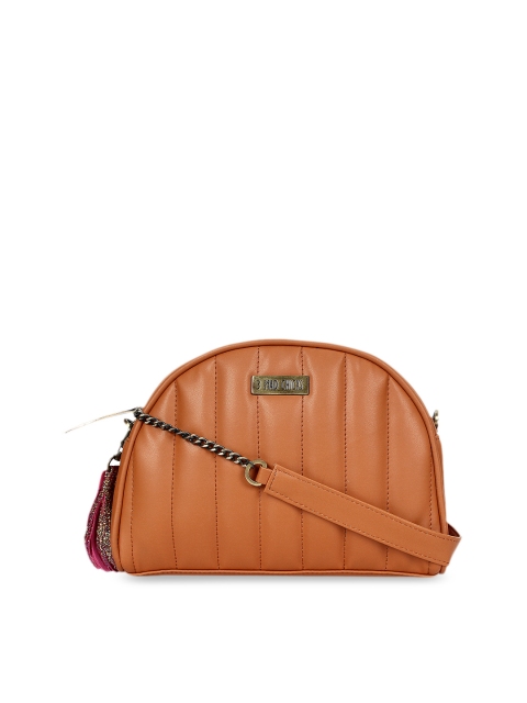 

3 Mad Chicks Women Tan Brown Solid Sling Bag