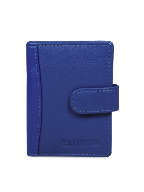 

CALFNERO Unisex Blue Solid Genuine Leather Card Holder
