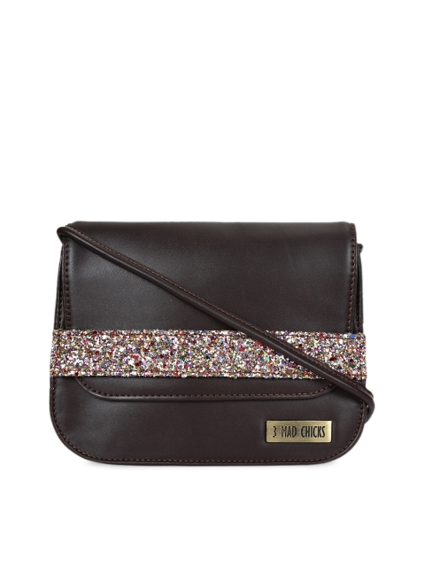 

3 Mad Chicks Women Brown Solid Sling Bag