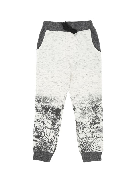 

Pantaloons Junior Boys White & Grey Regular Fit Printed Joggers