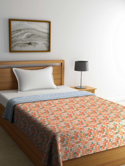 

Portico New York Multicoloured Geometric AC Room 120 GSM Single Bed Dohar, Multi