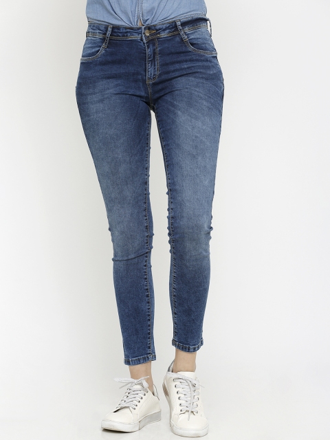

Kraus Jeans Women K4068 Blue Skinny Fit Mid-Rise Clean Look Jeans