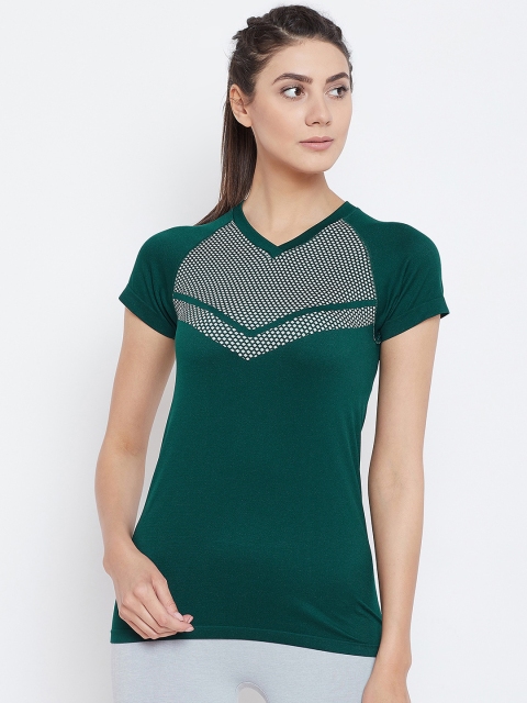 

C9 AIRWEAR Women Green Printed Round Neck T-shirt