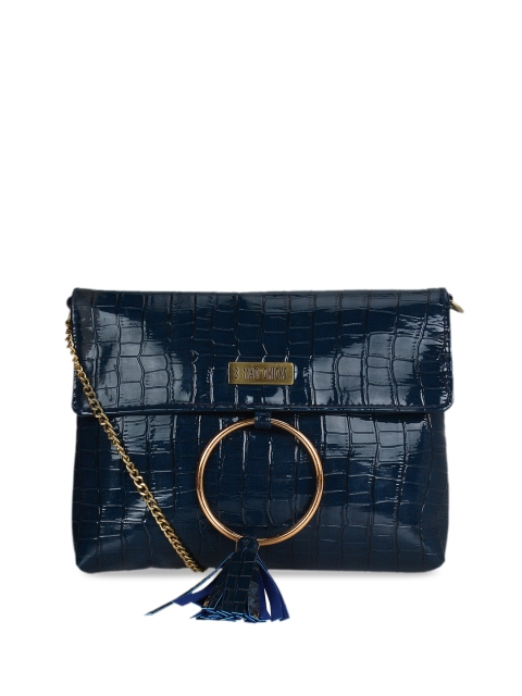 

3 Mad Chicks Navy Blue Textured Sling Bag