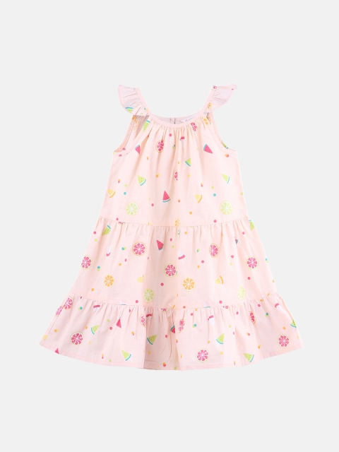 

Beebay Girls Pink Printed A-Line Dress