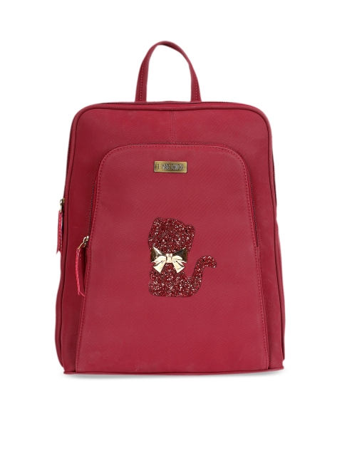 

3 Mad Chicks Women Maroon Solid Backpack