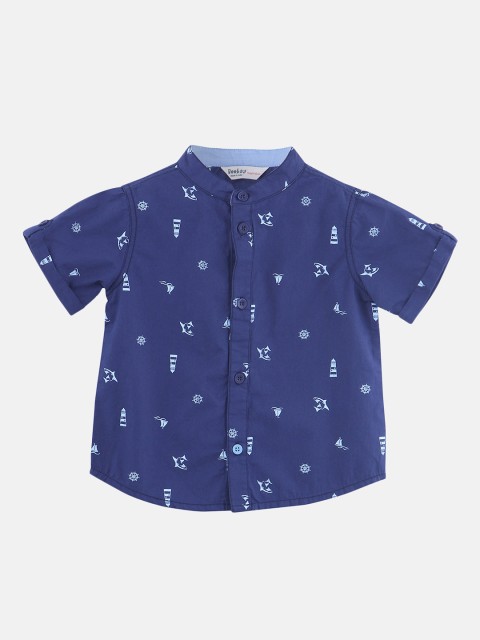 

Beebay Boys Blue Regular Fit Printed Casual Shirt