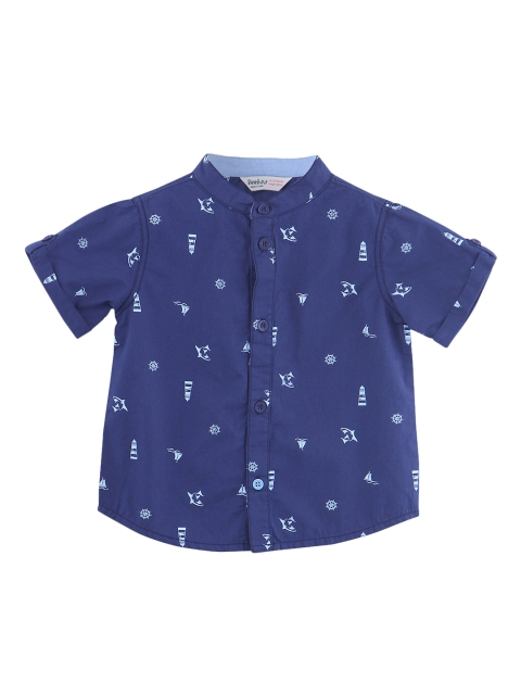 

Beebay Boys Blue Regular Fit Printed Casual Shirt