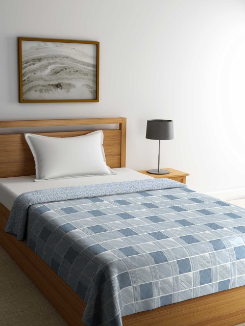 

Portico New York Blue & White Geometric AC Room 120 GSM Single Bed Comforter