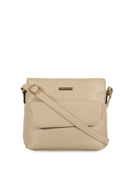 

David Jones Cream-Coloured Solid Sling Bag