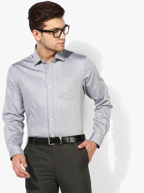 

Grey Solid Slim Fit Formal Shirt