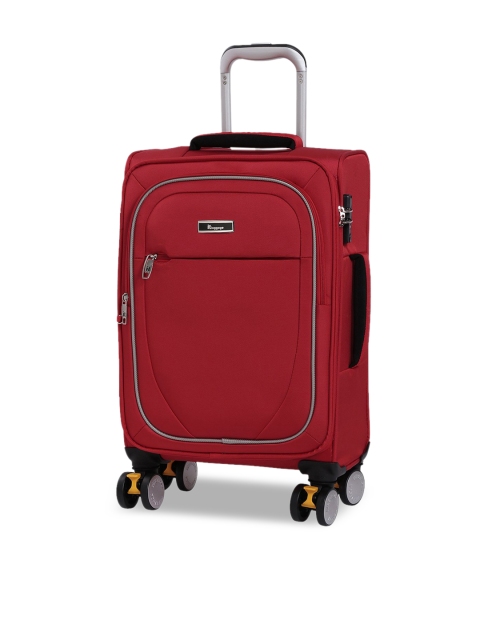 

IT Luggage Unisex Red Solid Lockdown Soft-Sided Cabin Trolley Bag