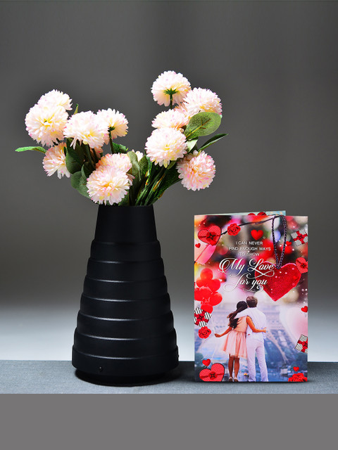 

Archies Multicoloured Combo of Valentine's Day Flower & Greeting Card, Multi
