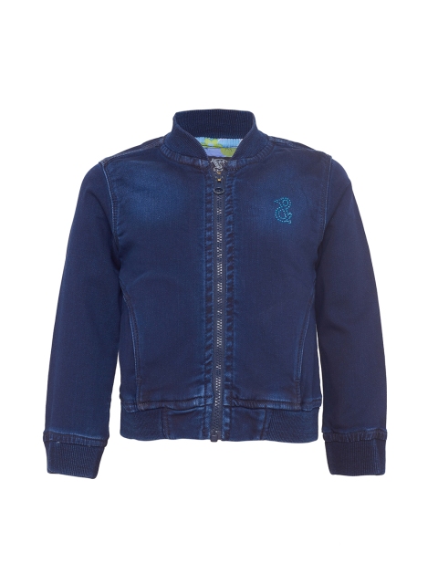 

TALES & STORIES Girls Blue Solid Denim Jacket