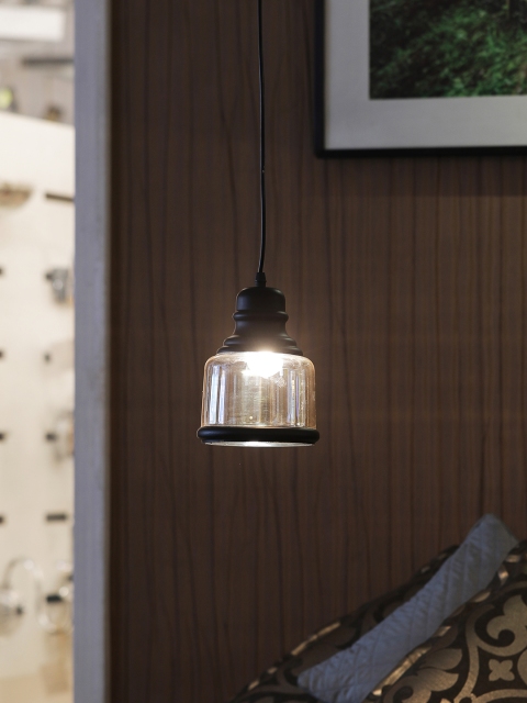 

THE LIGHT STORE Black & Gold-Toned Self Design Hanging Light