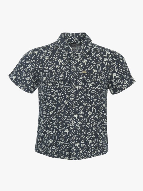 

Navy Blue Regular Fit Casual Shirt