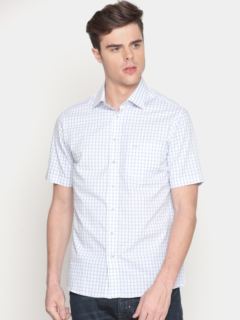 

Bar Harbour Men White Slim Fit Checked Casual Shirt