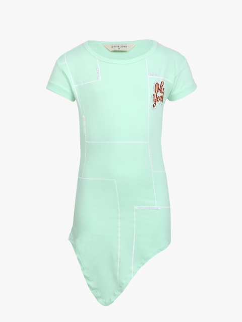 

Sea Green Printed Casual Top