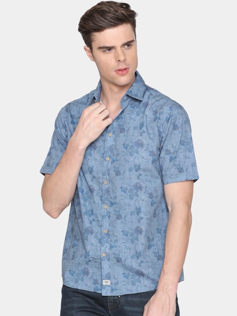 

Bar Harbour Men Blue Slim Fit Printed Casual Shirt