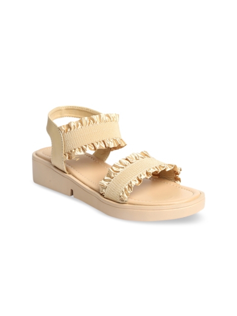 

VALIOSAA Women Gold-Toned Solid Sandals