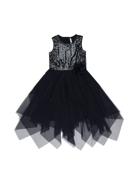 

Pantaloons Junior Girls Black Embellished Fit and Flare Dress