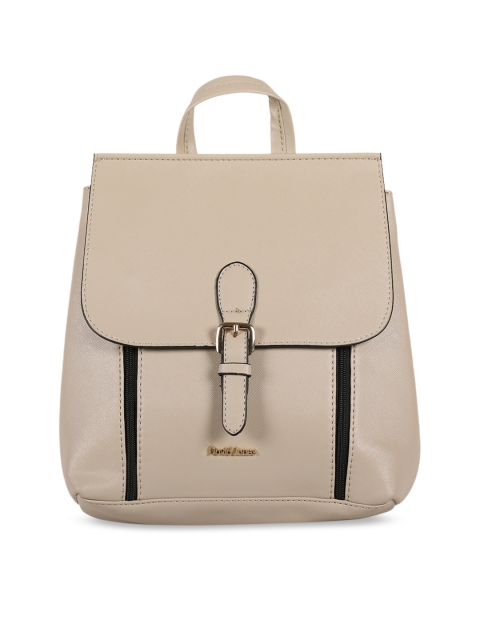 

David Jones Women Cream-Coloured Solid Backpack