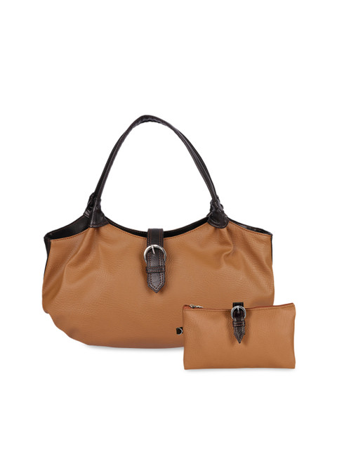 

OsaiZ Brown & Grey Melange Solid Shoulder Bag