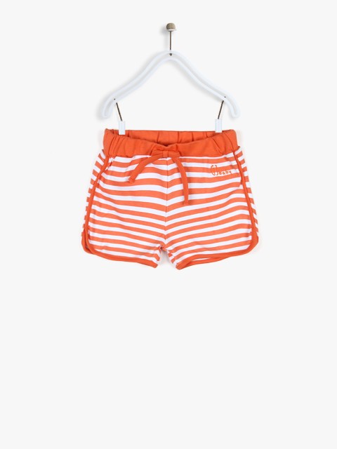 

Orange & White Striped Regular Shorts