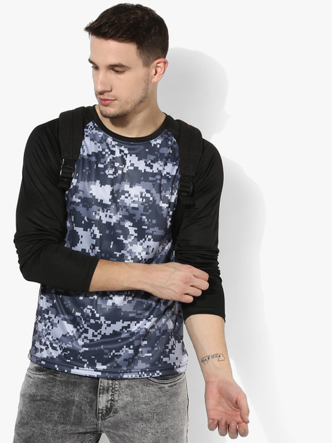 

Multicoloured Printed Round Neck T-Shirt, Multi