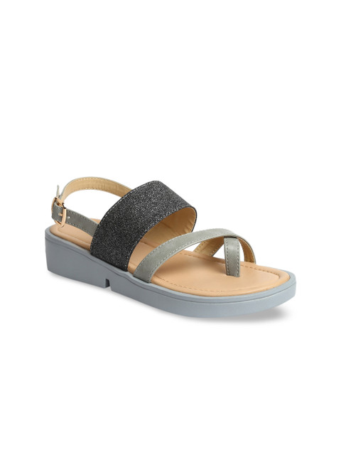 

VALIOSAA Women Grey Solid Sandals