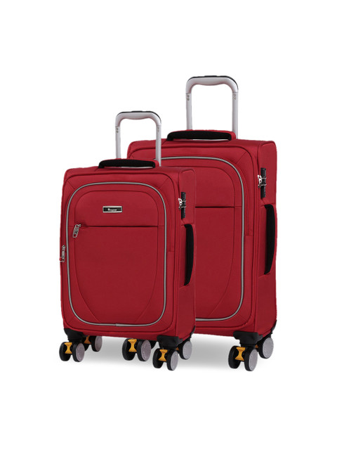 

IT Luggage Unisex Set of 2 Lockdown Soft-Sided Trolley Bags, Red