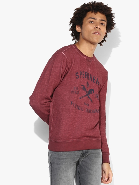 

Maroon Printed Sweatshirt