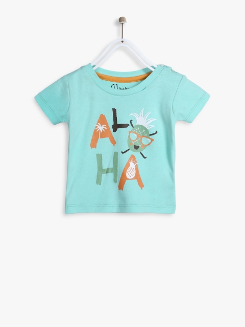 

Gini and Jony Boys Sea Green Printed Round Neck T-Shirt