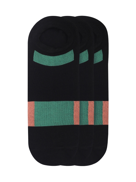 

JUMP USA Men Pack of 3 Colourblocked Shoe Liners, Black