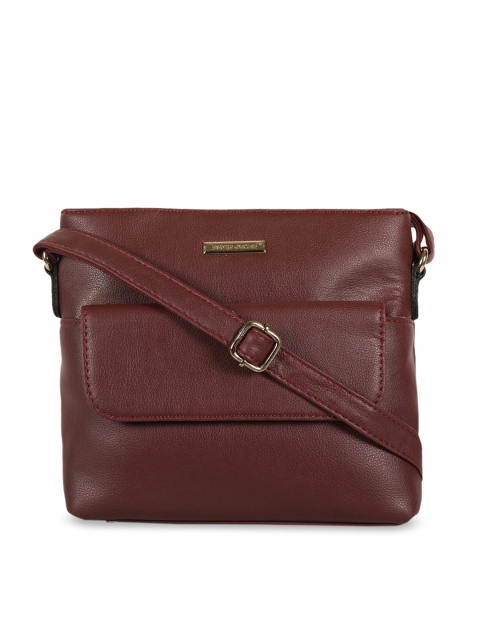 

David Jones Maroon Solid Sling Bag