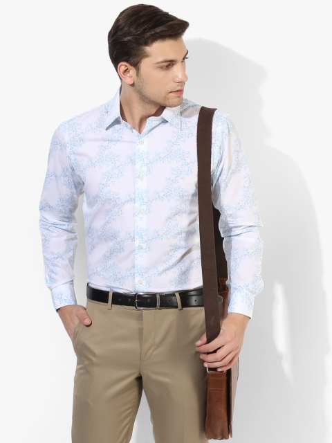 

Arrow Men White & Light Blue Printed Slim Fit Formal Shirt