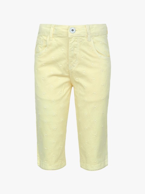 

Yellow Solid Regular Fit Capri