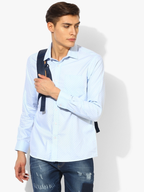 

Arrow Men Blue & White Slim Fit Checked Casual Shirt