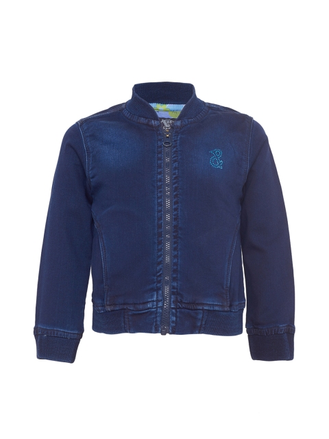 

TALES & STORIES Girls Blue Solid Denim Jacket