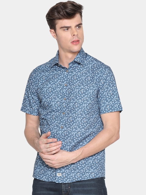 

Bar Harbour Men Blue Slim Fit Printed Casual Shirt