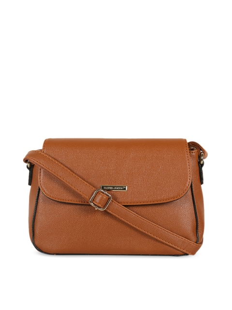 

David Jones Tan Brown Solid Sling Bag