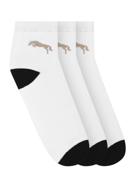 

JUMP USA Men Pack of 3 Solid Ankle-Length Socks, White