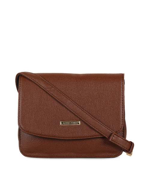 

David Jones Brown Solid Sling Bag